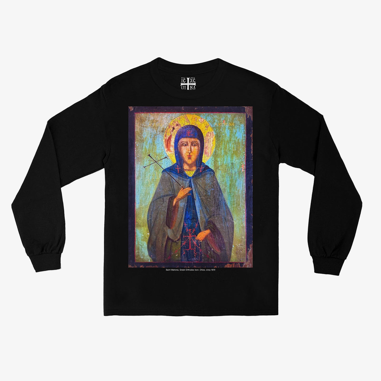 Greek Orthodox Saint Matrona Icon Long Sleeve Shirt