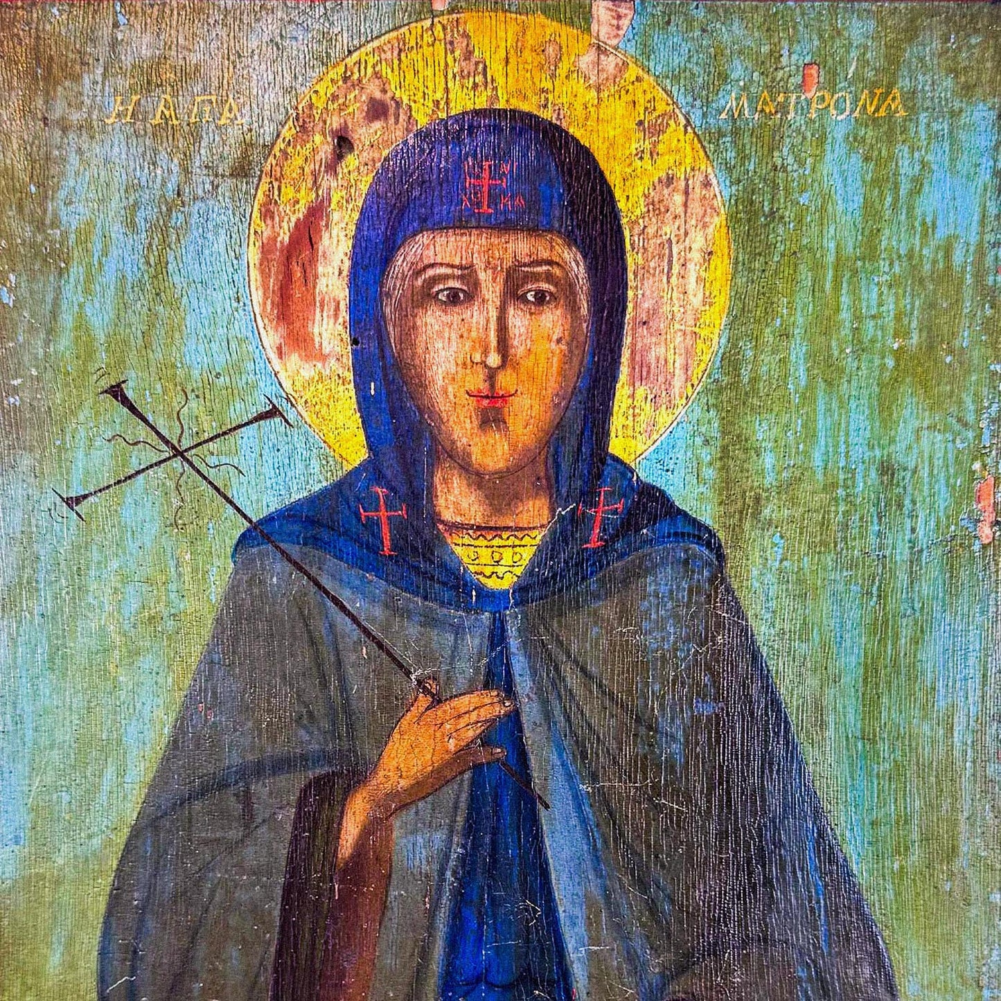 Greek Orthodox Saint Matrona Icon Long Sleeve Shirt