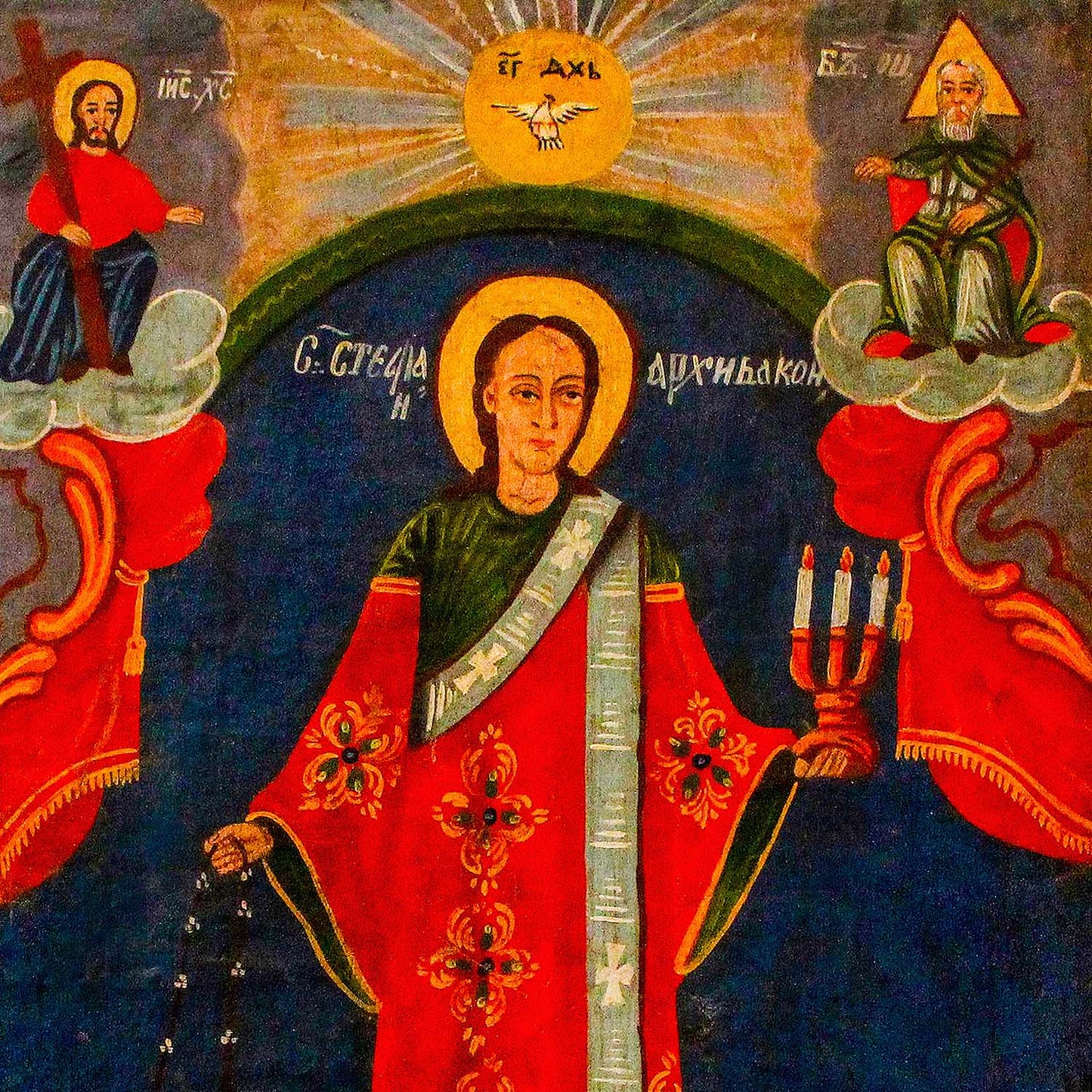 Detail shot of the premium quality showing the classical facial style and sophisticated execution of the Balkan Greco-Roman Icon. www.arthodox.com